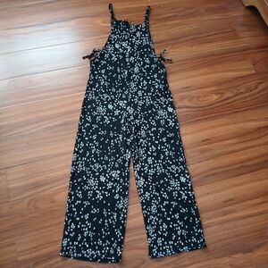 Zara Girls Floral Black Jumpsuit , Size 11/12